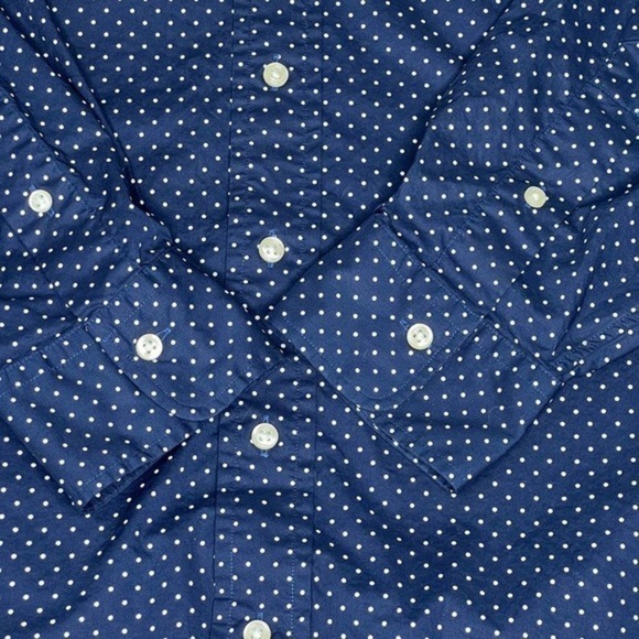 Polo Ralph Lauren Stretch Long Sleeve Navy Polka Dress Shirt Size‎ 1XB - Picture 4 of 7